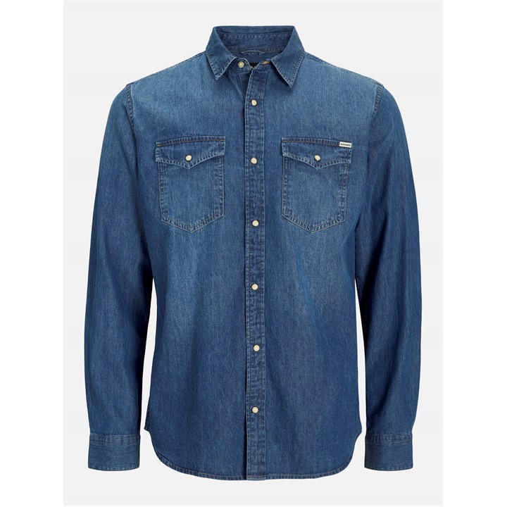 Jack And Jones Men's Blue Sheridan Denim Shirt in Size M, Sports Direct