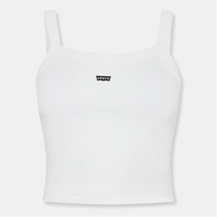 Levis Women's White Ribbed Tank Vest in Size 12, Sports Direct