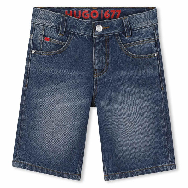 Hugo Boys Blue Kids' Denim Shorts in Size 14 - 16 Years, Sports Direct