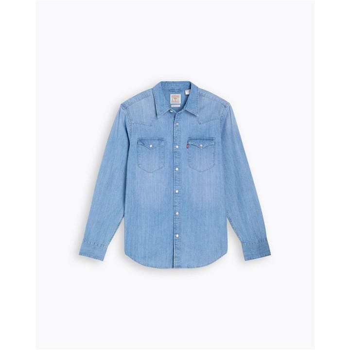 Levis Men's Barstow Western Standard Esta Long Sleeve Denim Shirt - Light Blue - L - Image 2