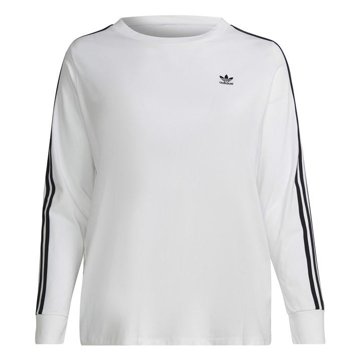 Adidas Originals Women's White 3-Stripe Long Sleeve Top in Size 6XL, Sports Direct