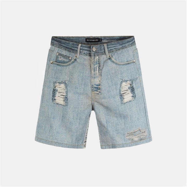 Pretty Boy Ugly World Men's Blue Denim Shorts in Size M, Sports Direct