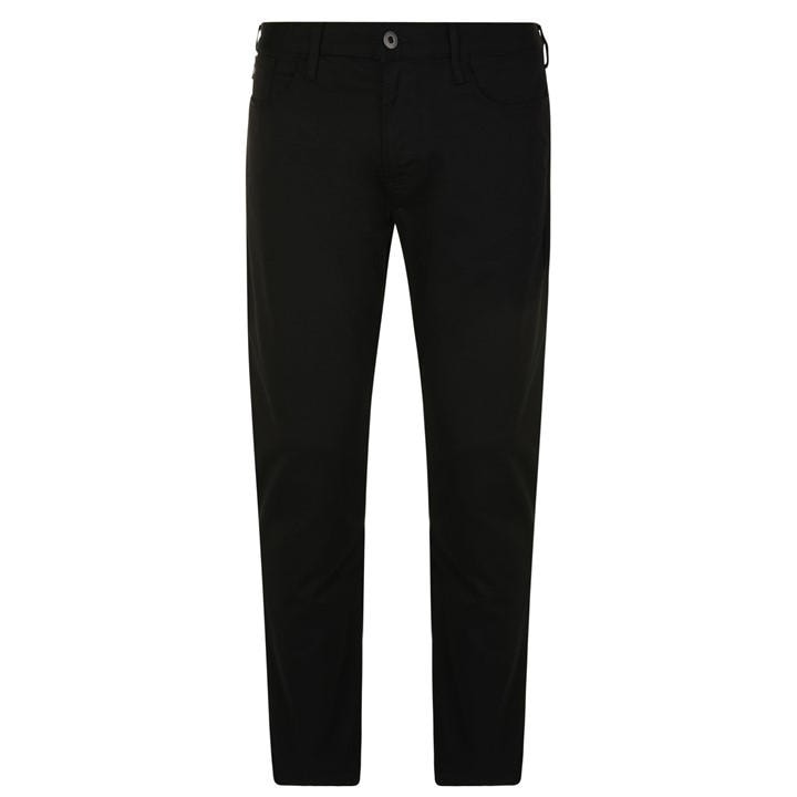 Emporio Armani Men's Black Slim-Fit J06 Gabardine Jeans in Size 30 S, Sports Direct