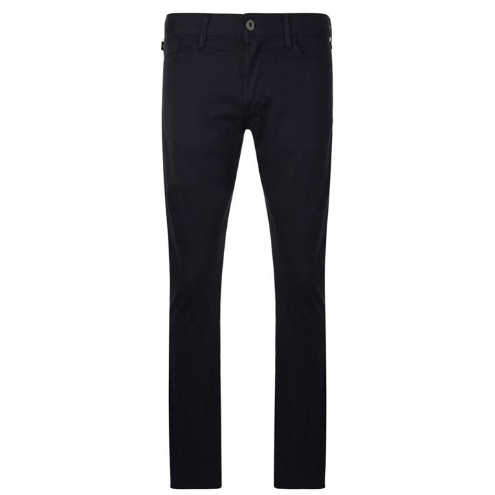 Emporio Armani Men's Blue Slim-Fit J06 Gabardine Jeans in Size 34 S, Sports Direct