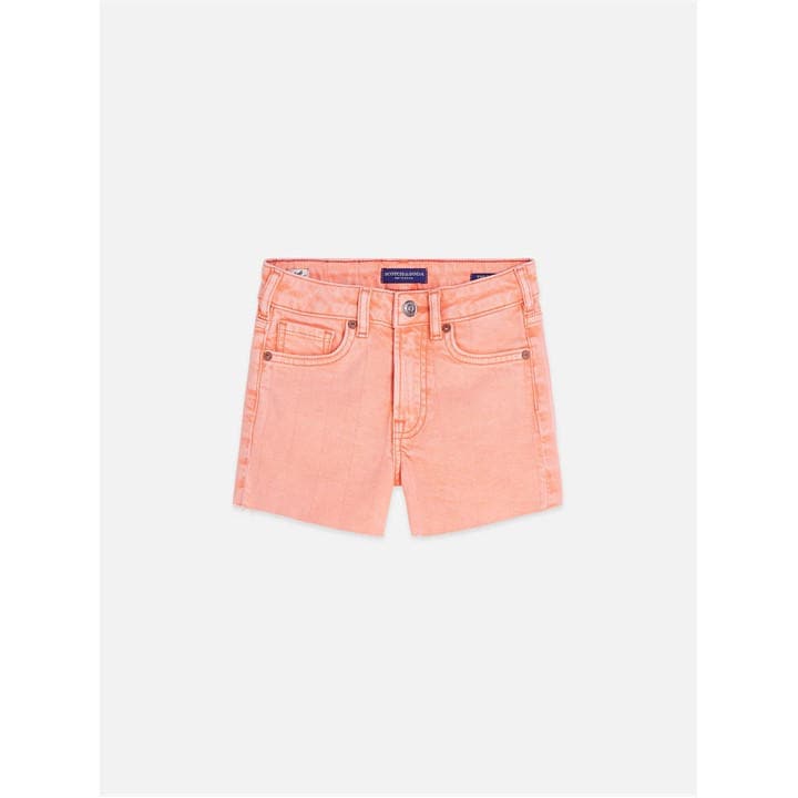 Scotch And Soda Girls Orange Kids' Denim Shorts in Size 9 - 10 Years, Sports Direct