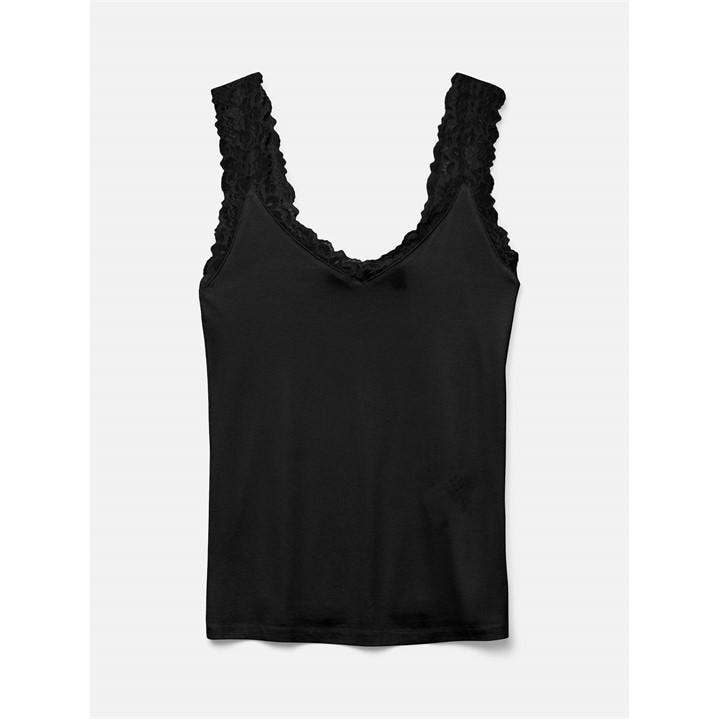 Vero Moda Women's Black Rosa Sl Cami Top in Size 12, Sports Direct