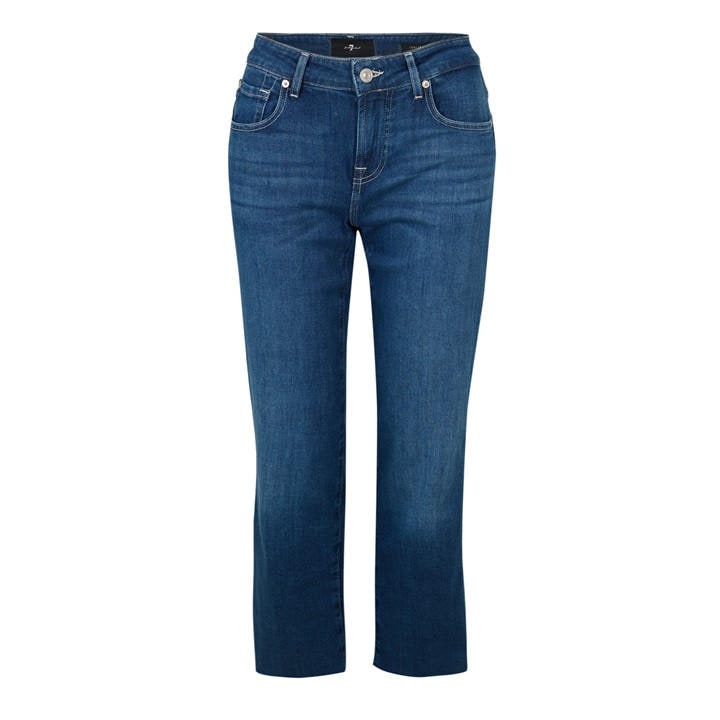7 For All Mankind Women's Blue Straight Leg Jeans in Size XL, Sports Direct