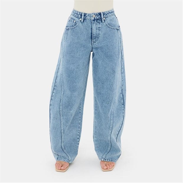 Light Wash - I Saw It First - Barrel Leg Seam Jean