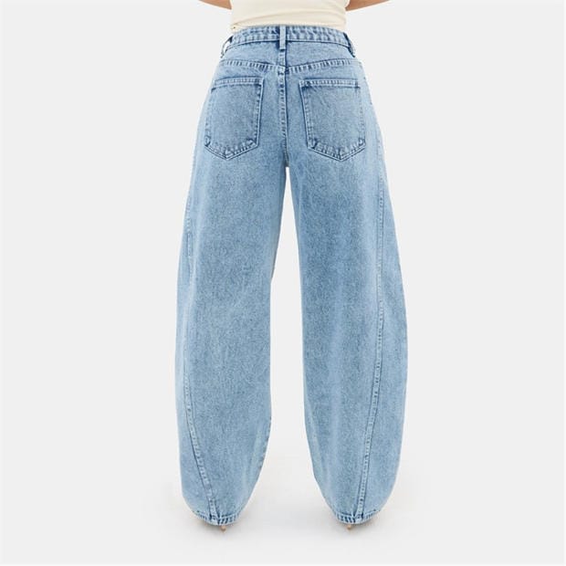 Light Wash - I Saw It First - Barrel Leg Seam Jean