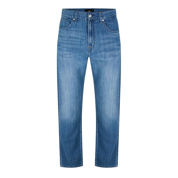 7 For All Mankind Men's Blue Straight Leg Jeans in Size 34 R, Sports Direct