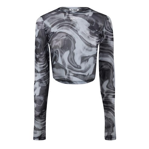 L AB OFF WHITE - Women's V-Neck Slim-Fit Cropped Top