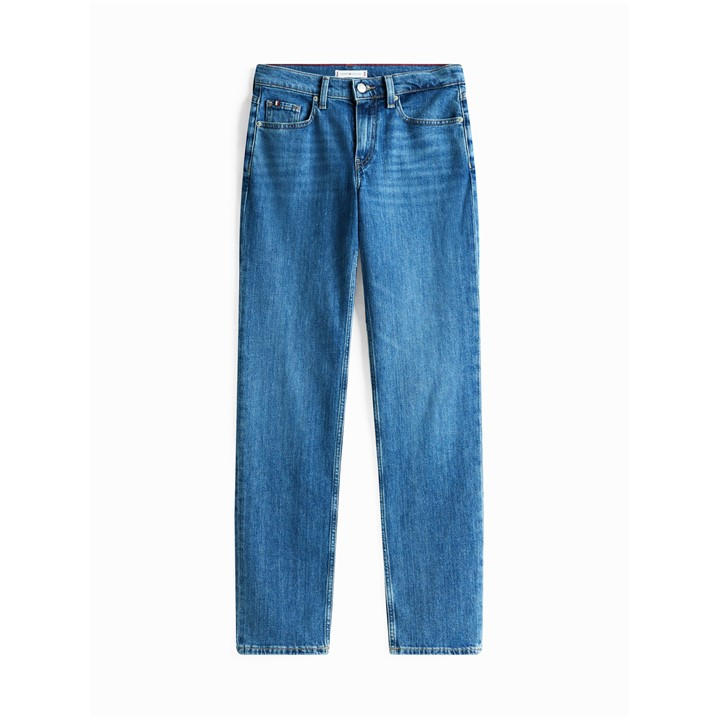 Tommy Hilfiger Women's Blue Mid Rise Straight Leg Jeans in Size 34 S, Sports Direct