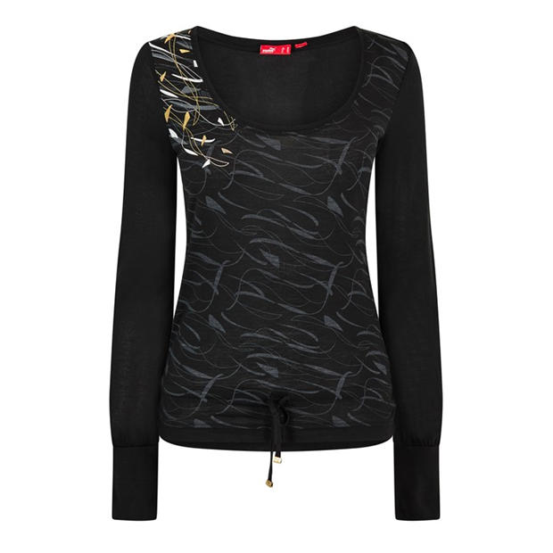 Black - Puma - Ls Graphic Top Womens