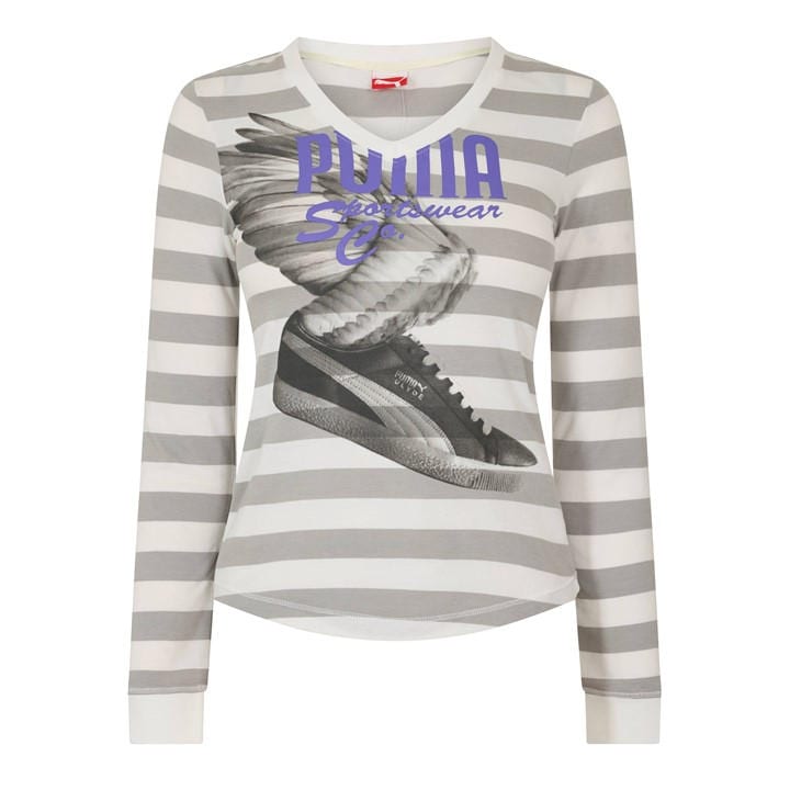 Puma Women's White Ls Tee in Size 14, Sports Direct
