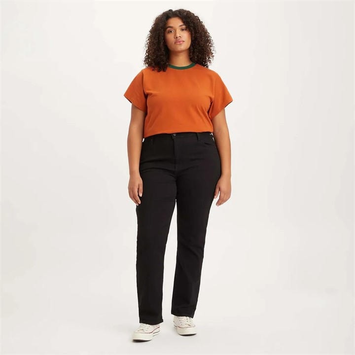 Levis Women's Black Straight Leg Jeans in Size 28 R, Sports Direct
