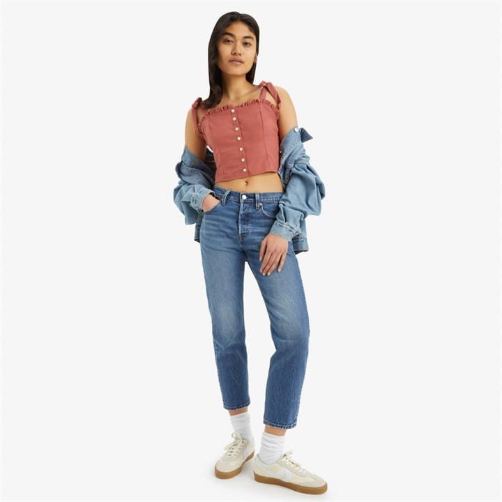 Levis Women's Blue 501 Cropped Jeans in Size 26 S, Sports Direct