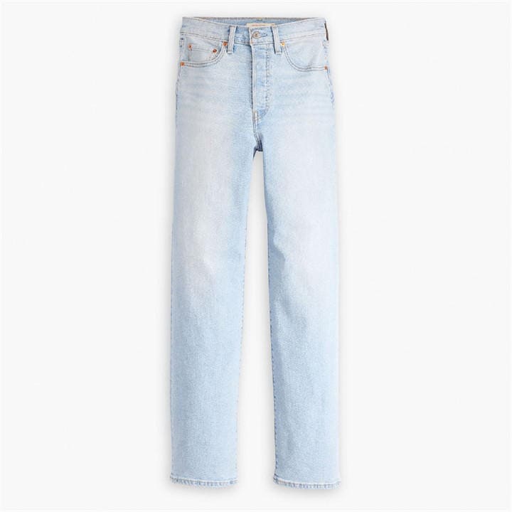 Levis Women's Blue Ribcage Full L Straight Leg Jeans in Size 31 R, Sports Direct