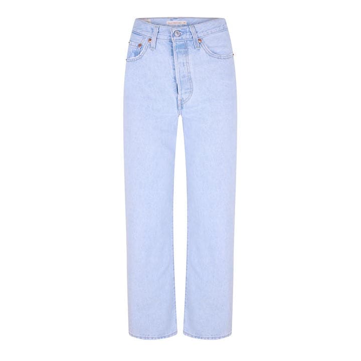 Levis Women's Blue Ribcage Ankle Straight Leg Jeans in Size 25 L29, Sports Direct