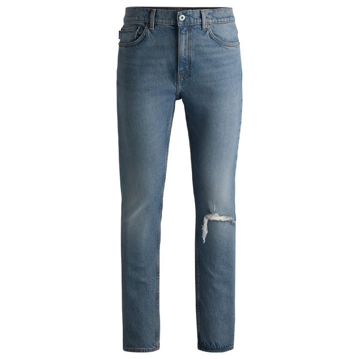 Hugo Men's Blue Ash Slim Fit Jeans in Size M, Sports Direct