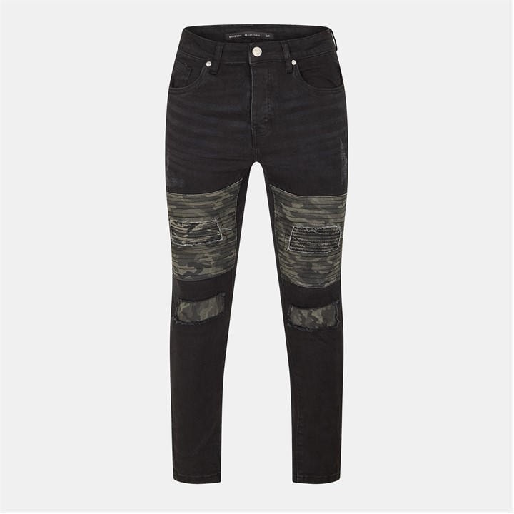 Brave Soul Men's Grey Wash Biker Jean Size 32 R