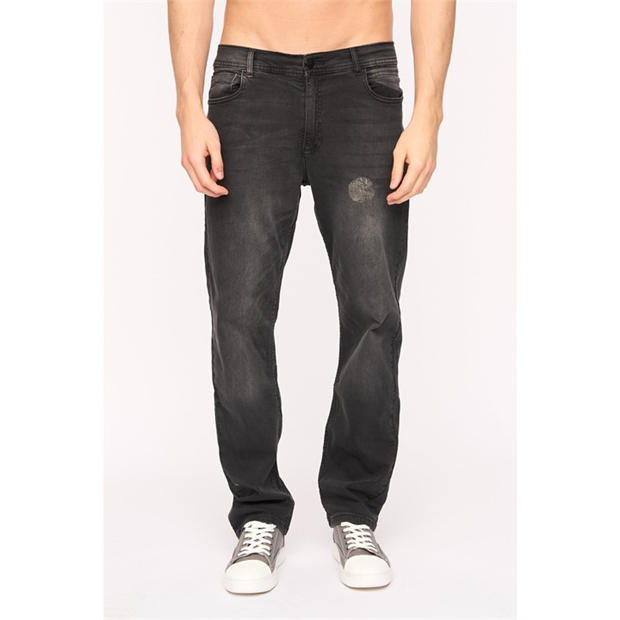 BLACK - Duck and Cover - Men's Kelvyn Relaxed Fit Straight Leg Jeans