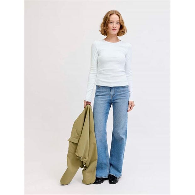 Bright White - JJXX - JJXX Freya Rib T Ls Ld63