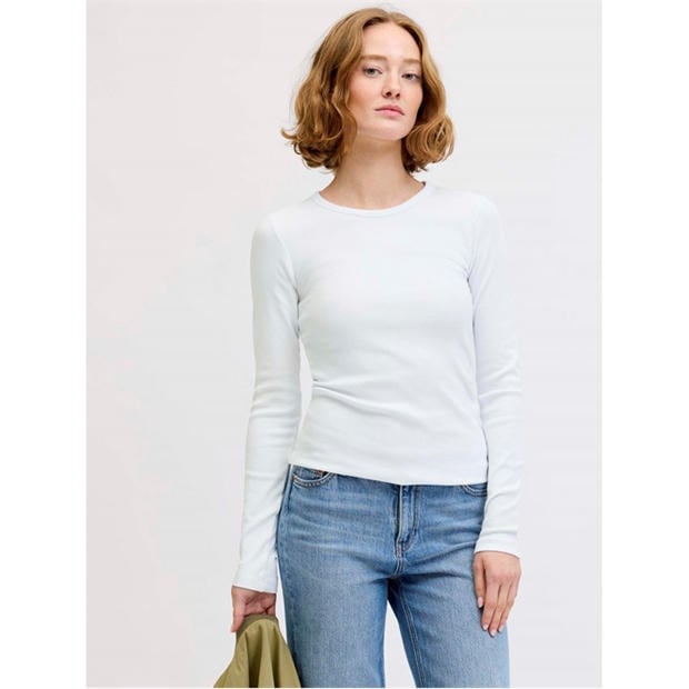 Bright White - JJXX - JJXX Freya Rib T Ls Ld63