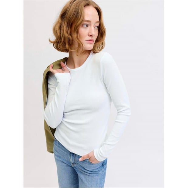 Bright White - JJXX - JJXX Freya Rib T Ls Ld63