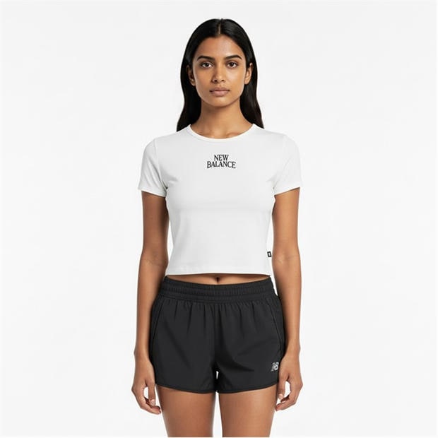 White/Black - New Balance - Women's Crop Top