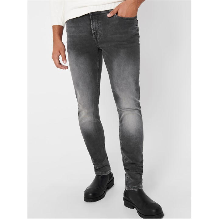 Only And Sons Men's Grey Slim Fit Jeans in Size M, Sports Direct