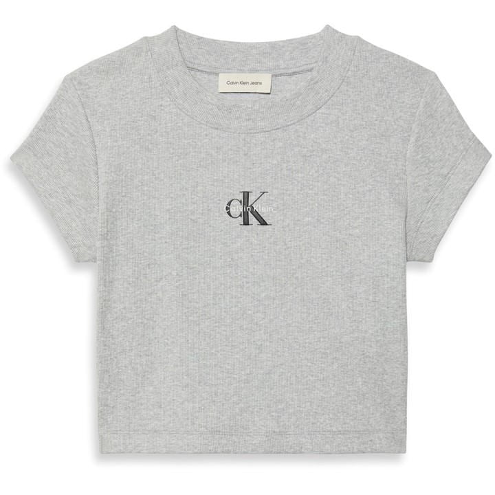 Calvin Klein Jeans Women's Grey Baby Tee in Size 8, Sports Direct - Image 3