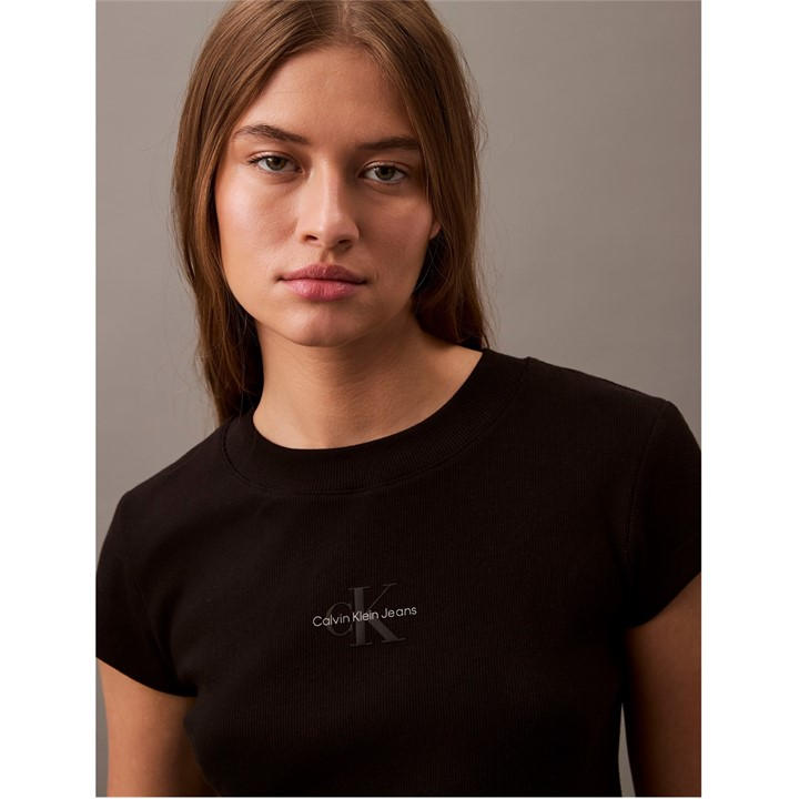 Calvin Klein Jeans Women's Black Ckj Mono Baby T