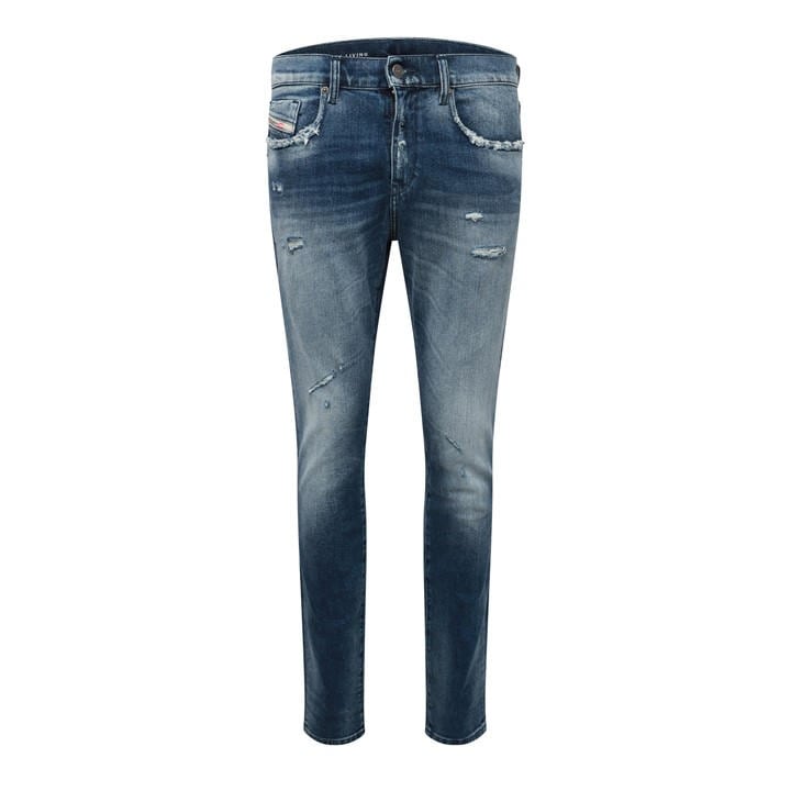 Diesel Men' Blue 2019 D-Strukt Slim Fit Jeans in Size S, Sports Direct