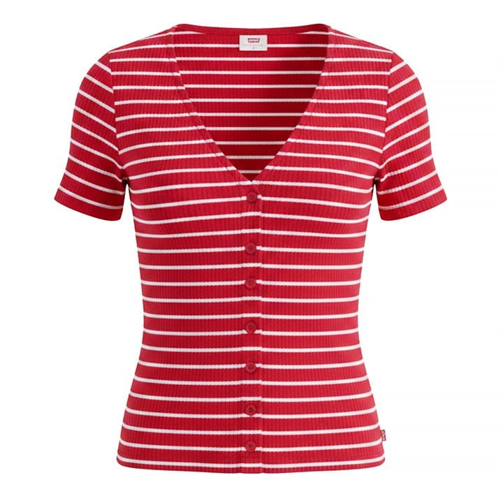 Levis Women's Red Short Sleeve Striped T-Shirt in Size 12, Sports Direct