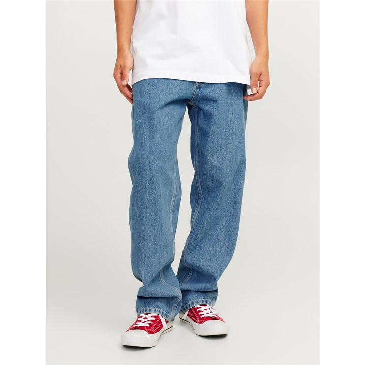 Jack And Jones Men's Blue Eddie Worker Straight Leg Jeans in Size M, Sports Direct