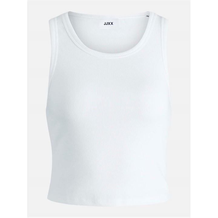 Jjxx Women's White Fallon Sleeveless Ribbed Top in Size 14, Sports Direct
