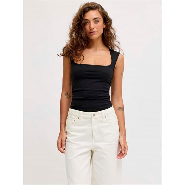 Black - JJXX - Sleeveless Square Neck Top Ladies