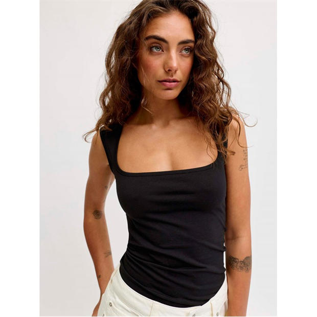 Black - JJXX - Sleeveless Square Neck Top Ladies