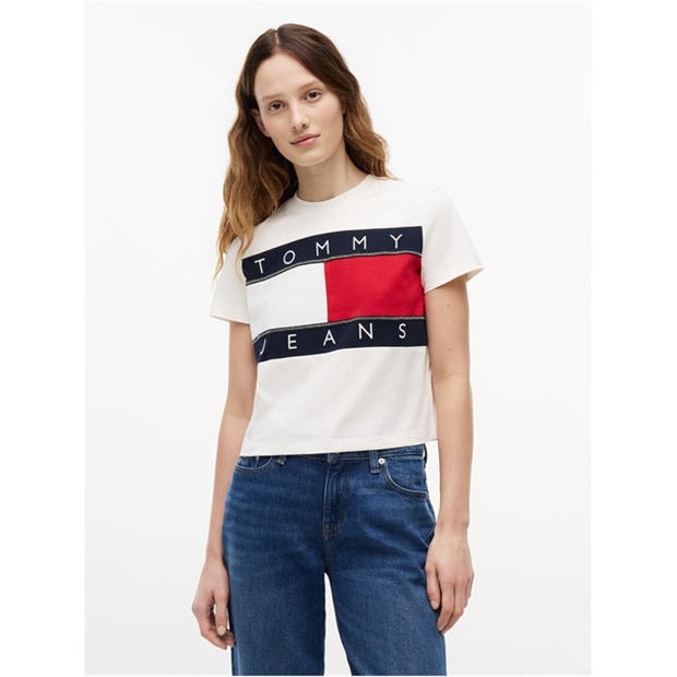 Ancient White - Tommy Jeans - Women's Cropped Crop Top