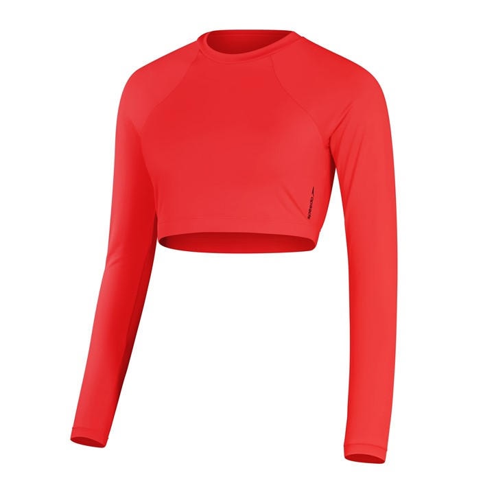 Speedo Women's Red Crop Top in Size 8, Sports Direct