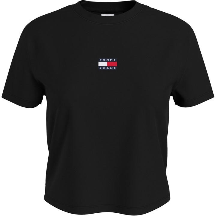 Tommy Jeans Women's Black Logo T-Shirt in Size 16, Sports Direct