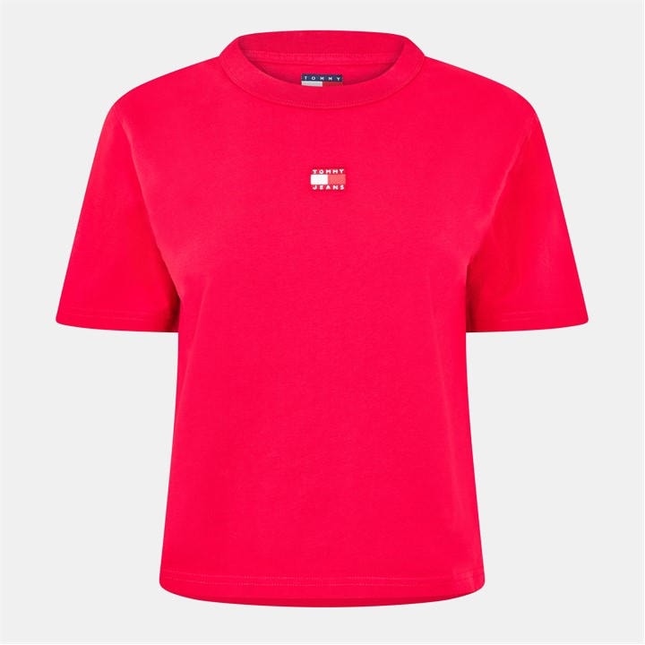 Tommy Jeans Women's Pink Logo T-Shirt in Size 16, Sports Direct