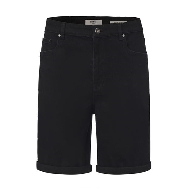 Black - Firetrap - Men's Cotton 5 Pocket Denim Shorts