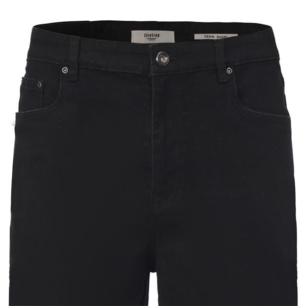 Black - Firetrap - Men's Cotton 5 Pocket Denim Shorts