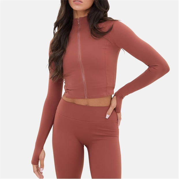 Mocha - I Saw It First - Zip Thru Long Sleeve Top