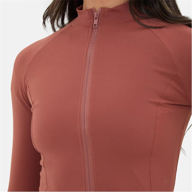 Mocha - I Saw It First - Zip Thru Long Sleeve Top
