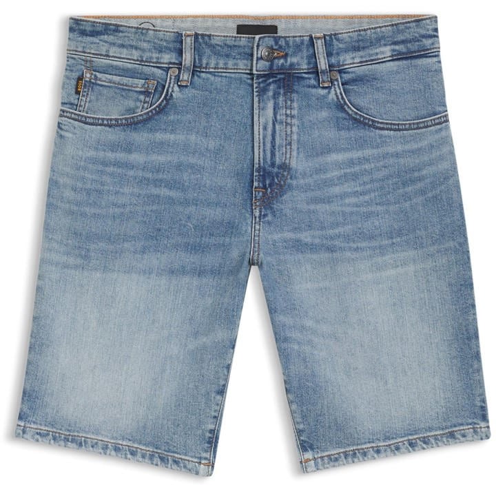 Boss Men's Blue Orange Denim Shorts in Size M, Sports Direct