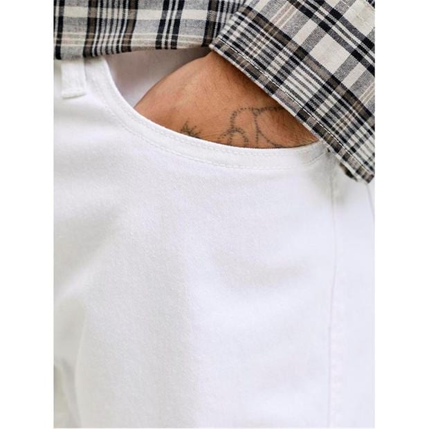 Optic White - Jack and Jones - Mens Rick Slim Denim Shorts