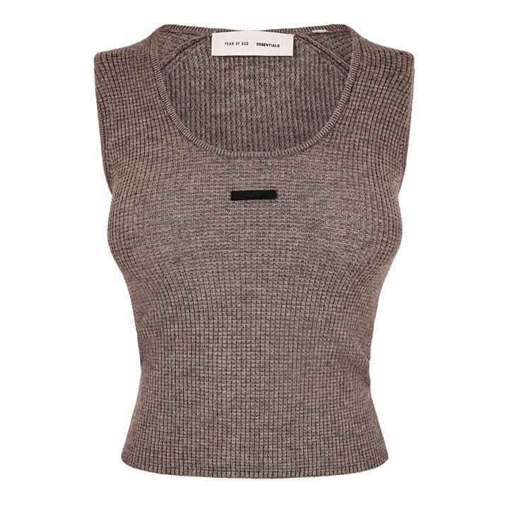 Fear Of God Essentials Women's Beige Waffle Tank Vest in Size 12, Sports Direct