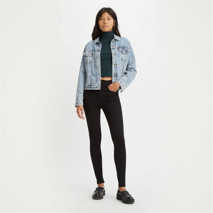Levis Women's Black Mile High Super Skinny Jeans 25 L28